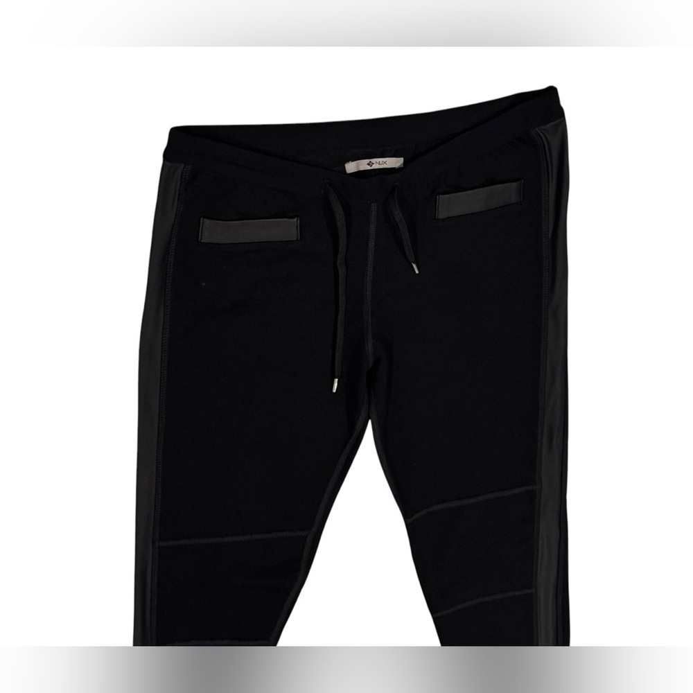 Women’s NUX Ankle Leggings: Pull String Waist Faux Leather Accents: Size M - Picture 3 of 8
